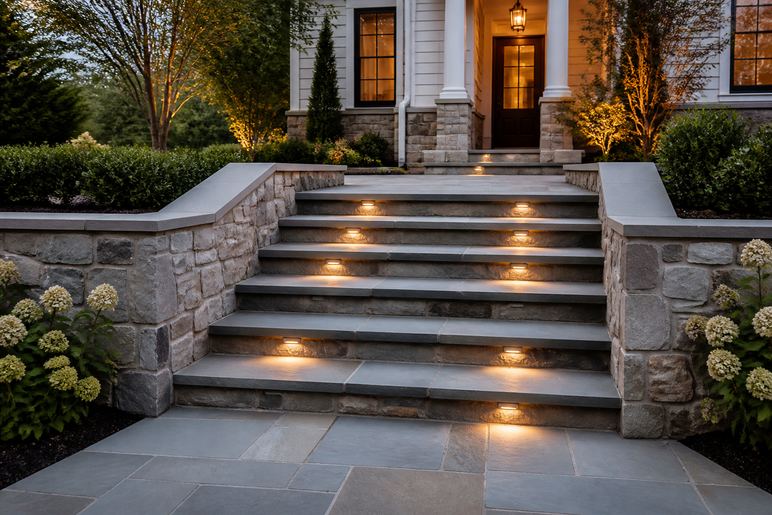 Completed masonry steps in New Jersey
